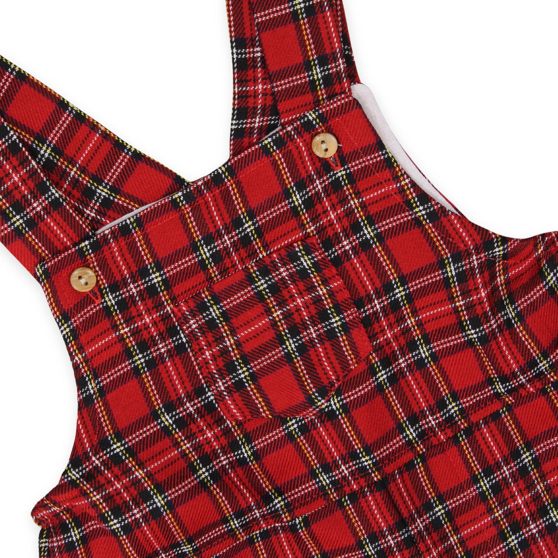 tartan baby boys two piece outfit romper