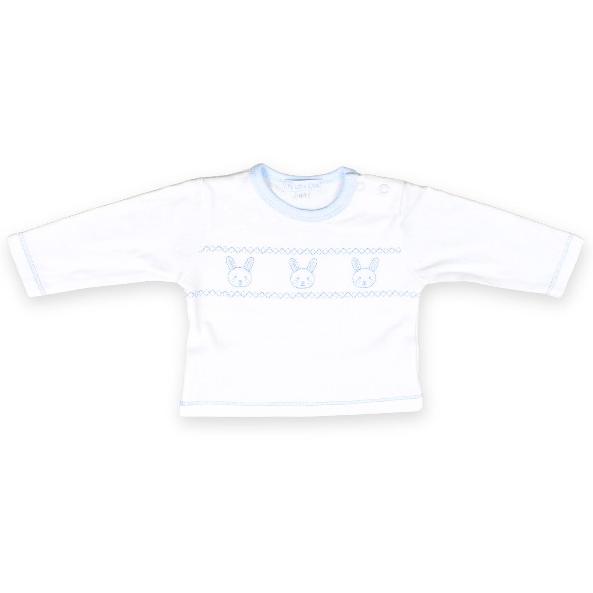 baby boys three piece velour outfit bunny embroidery