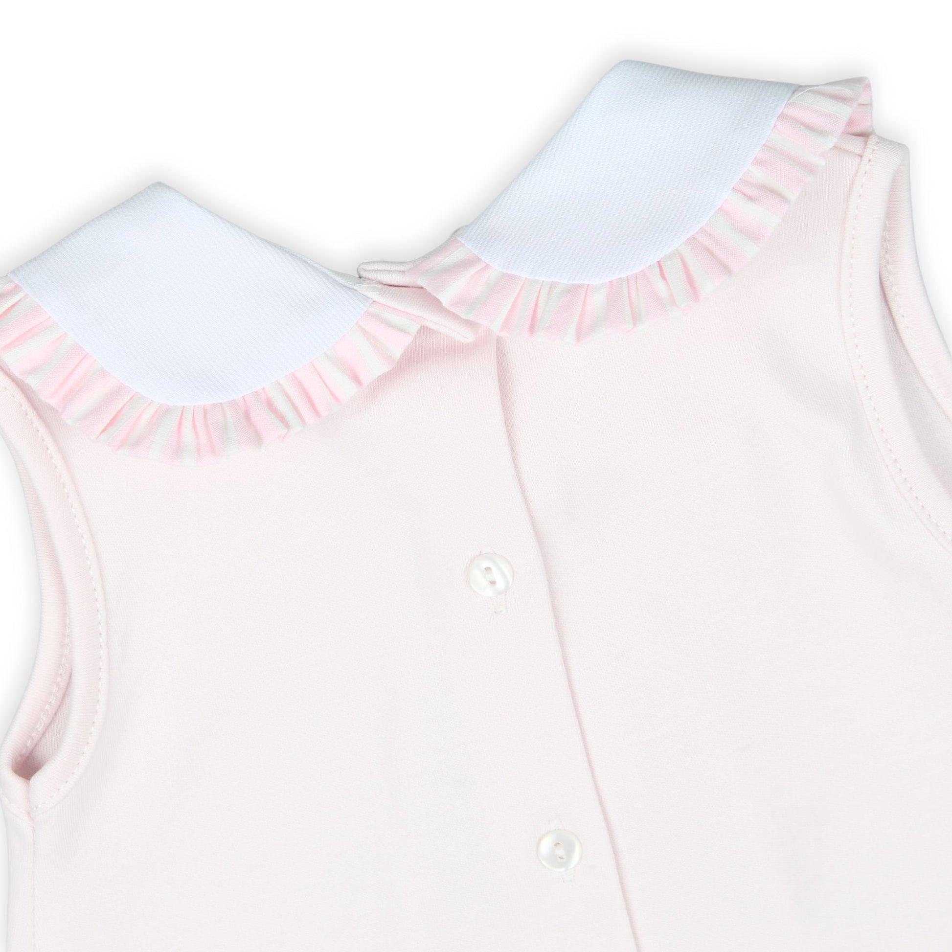 girls summer set, pink baby outfit, toddler girl shorts set, baby girl pink top and shorts, striped trim baby clothes, peter pan collar outfit, girls clothes 12 months to 4 years