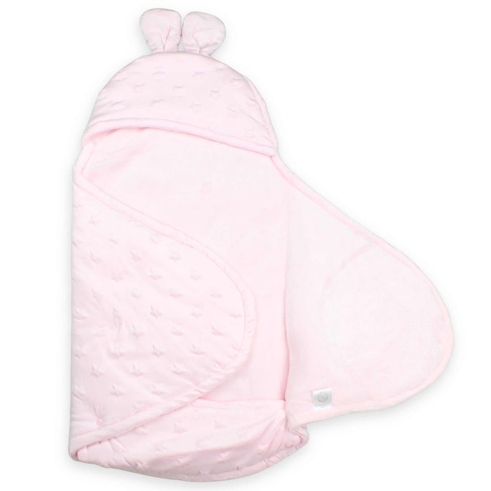 baby swaddle, pink baby wrap, newborn swaddle blanket, bunny ears swaddle, soft fleece baby wrap, baby shower gift, baby girl essentials