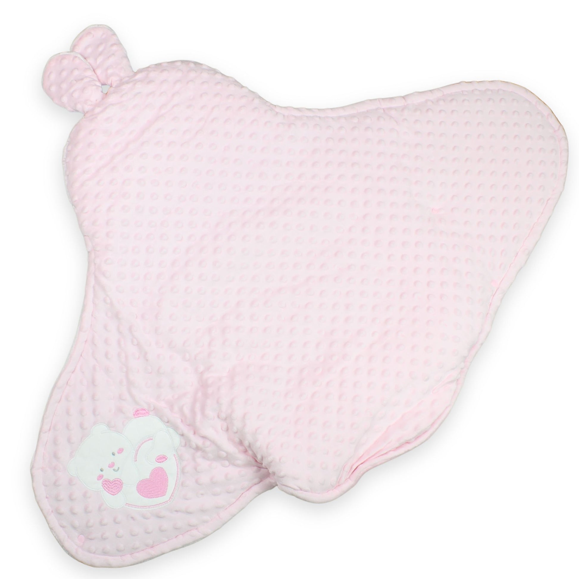 baby girl swaddle, pink baby wrap, dimple fleece swaddle, newborn blanket, bunny ears wrap, teddy bear baby swaddle, baby shower gift for girls