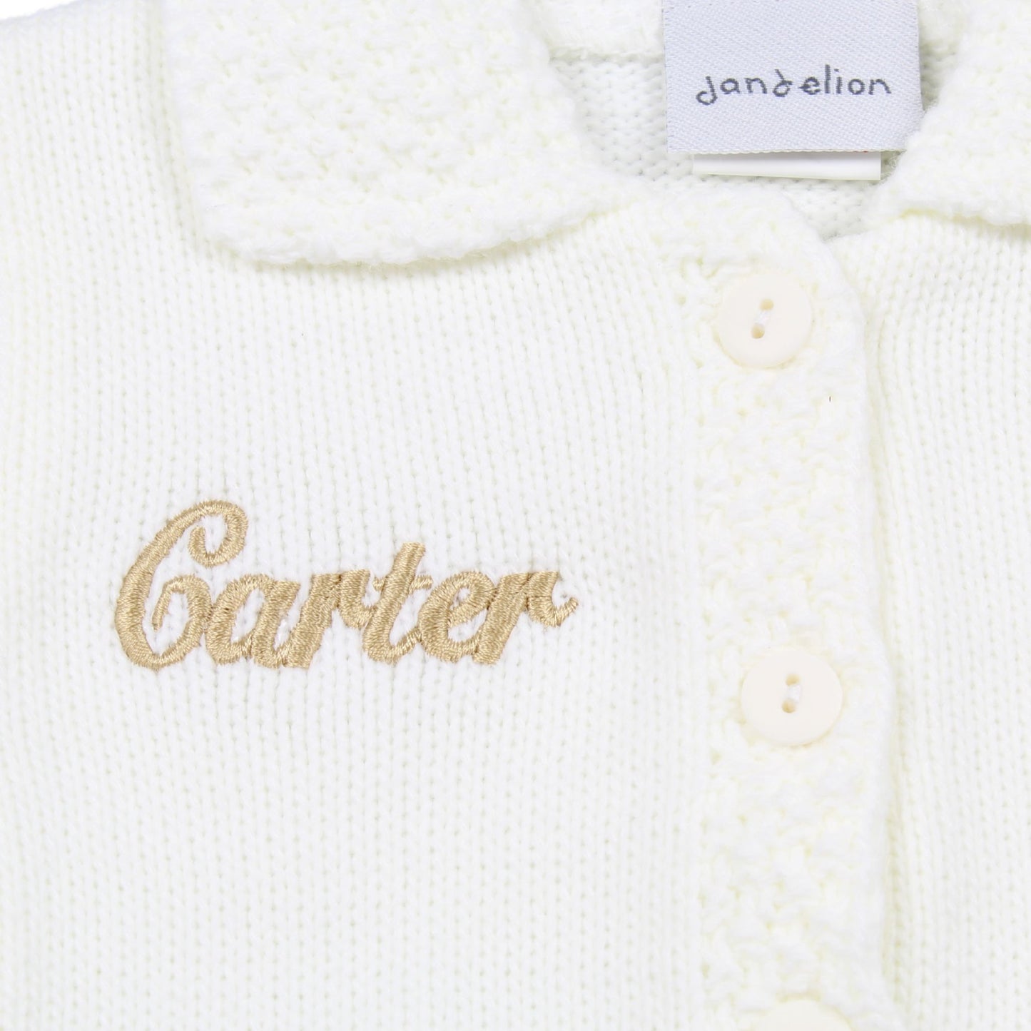 baby unisex white personalised cardigan
