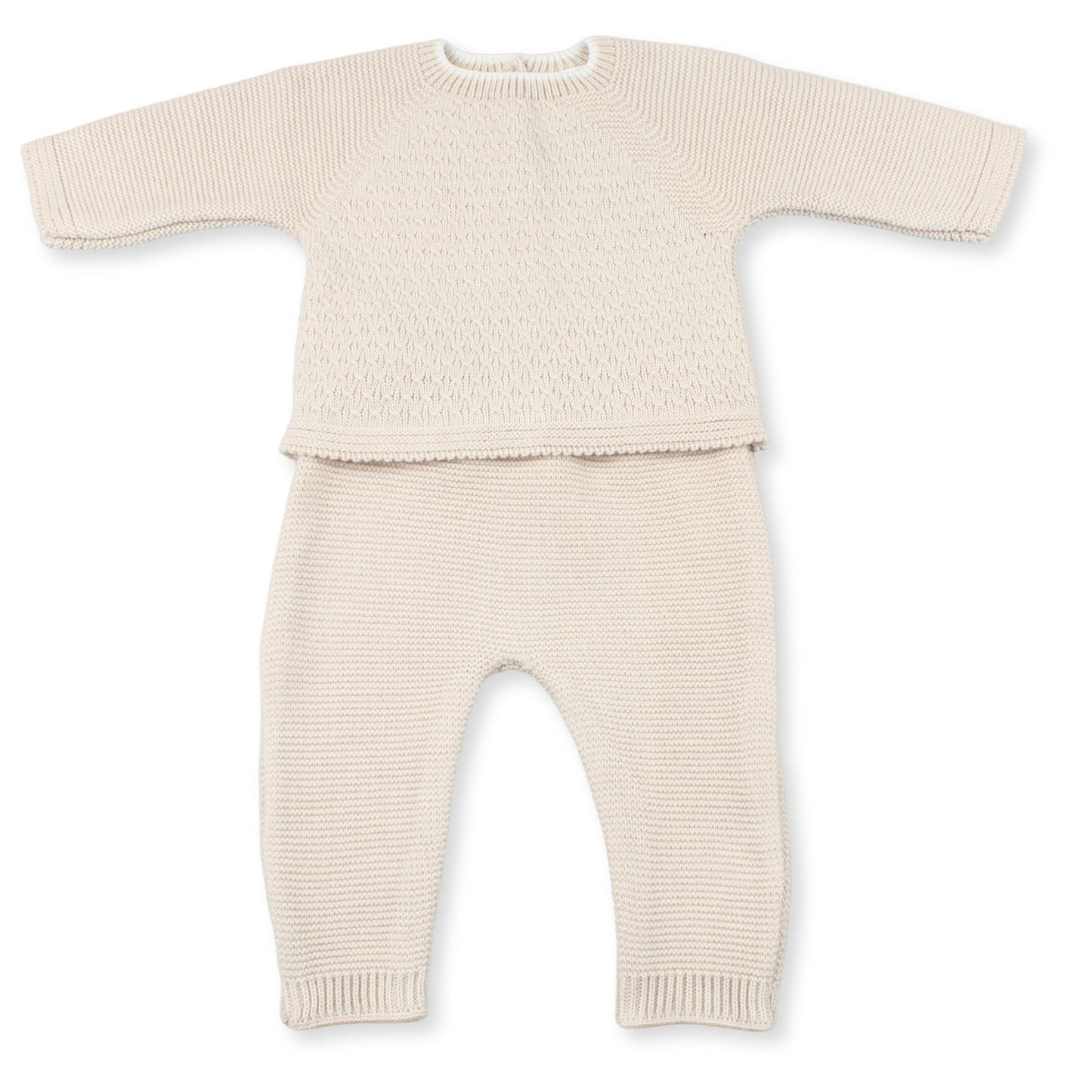 baby boys beige knitted outfit