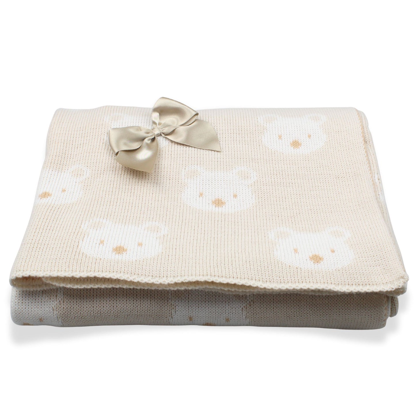 PEX Honey Bear Knitted Shawl – Beige
