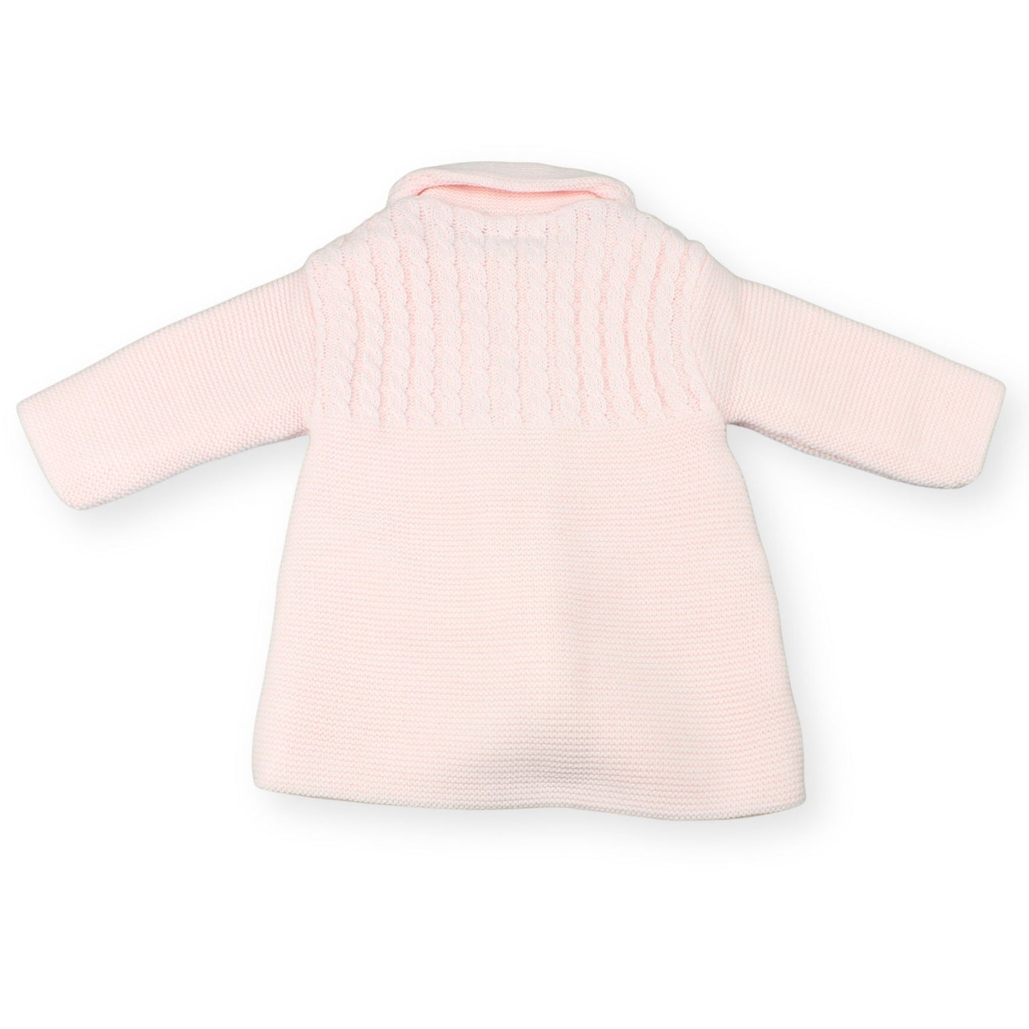 Little Nosh Pink Double Knitted Baby Coat – Made in Portugal