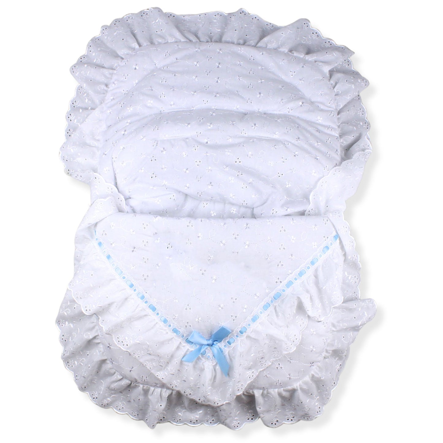 Car Seat Footmuff - Universal White/Blue