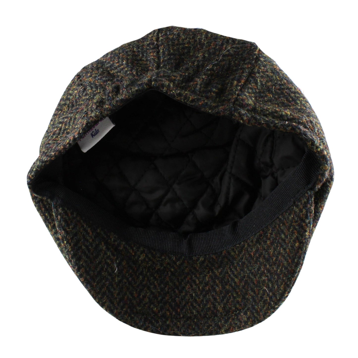 Faith & Sarah Baby Flat Cap – Forest Tweed Wool Blend | Quilted Lining