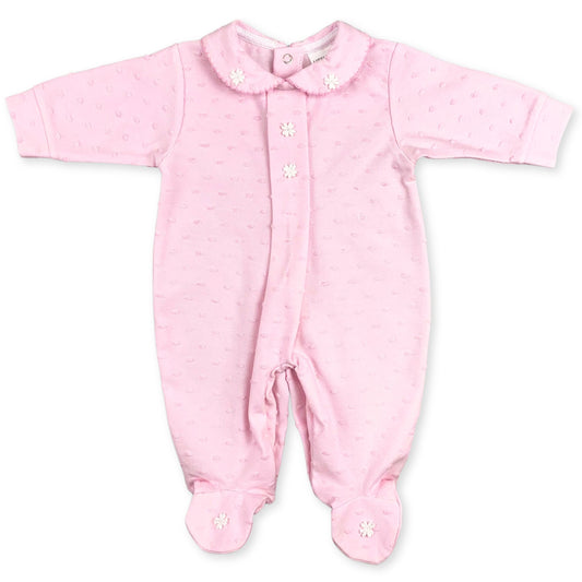 Baby girls flower pink sleepsuit