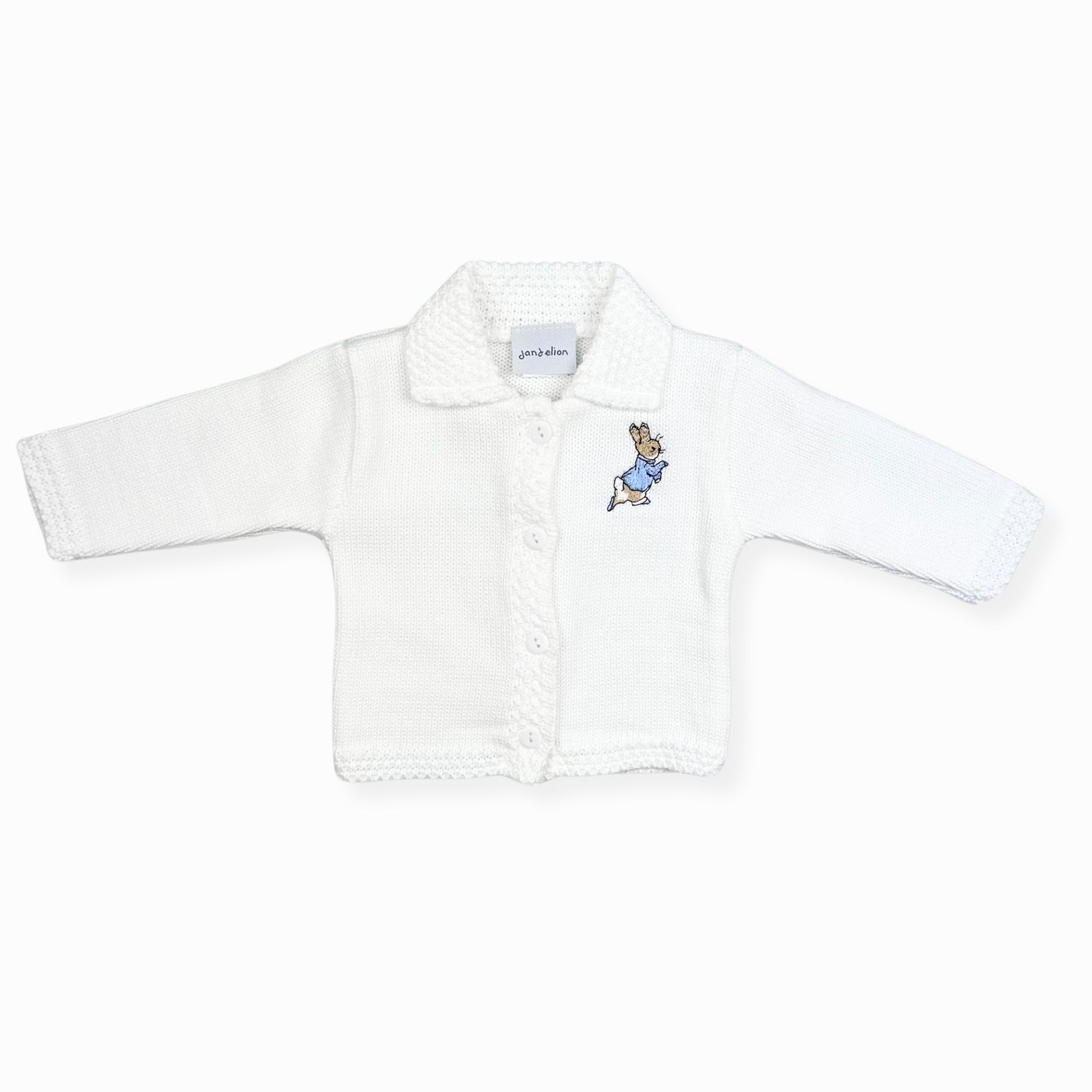 baby boys knitted rabbit cardigan