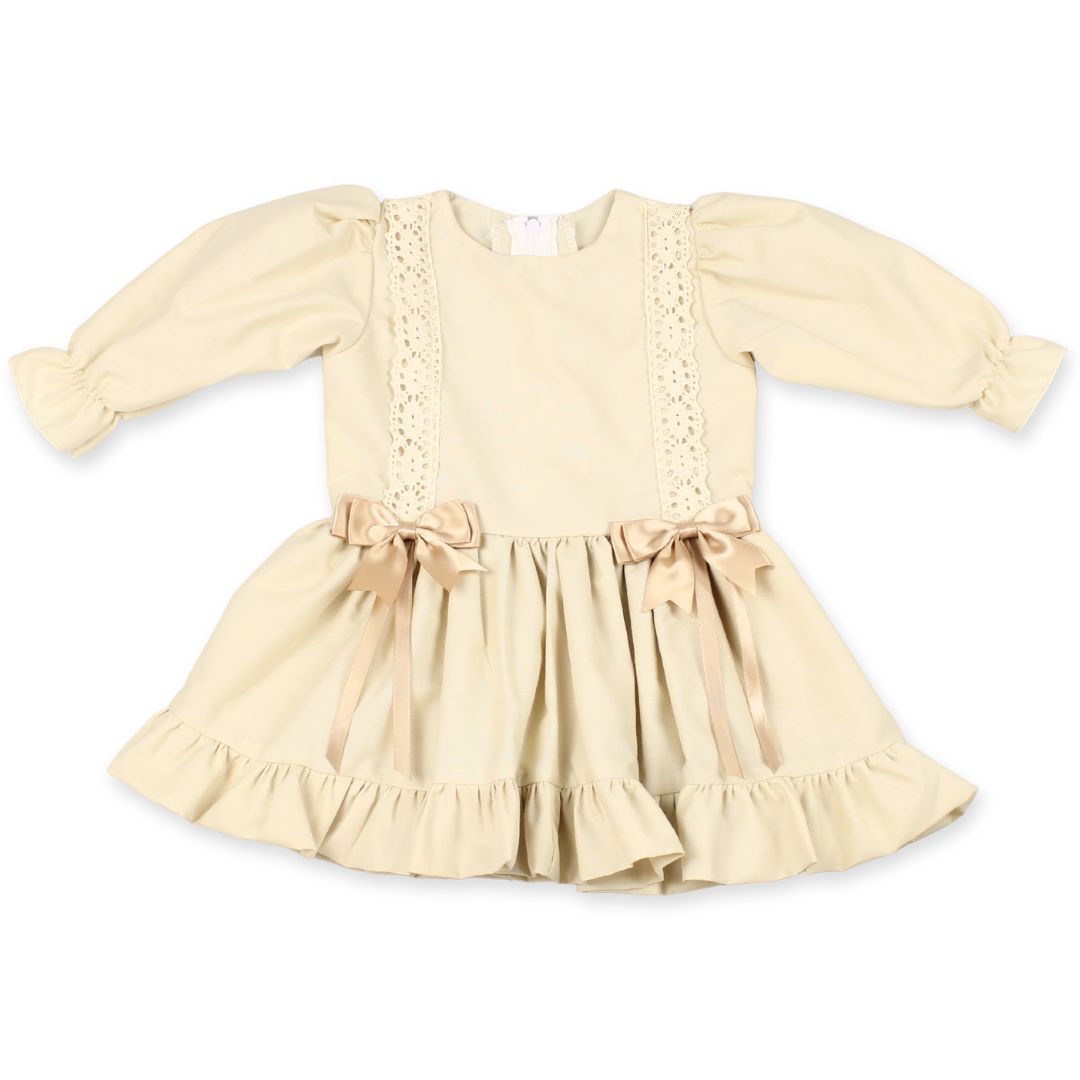 baby girl long sleeve beige dress