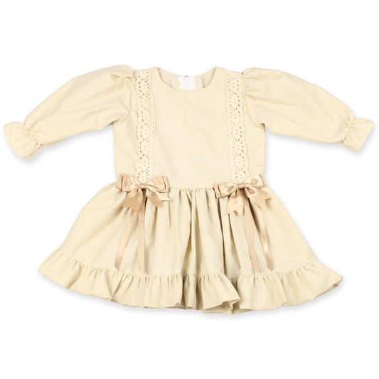 baby girl long sleeve beige dress