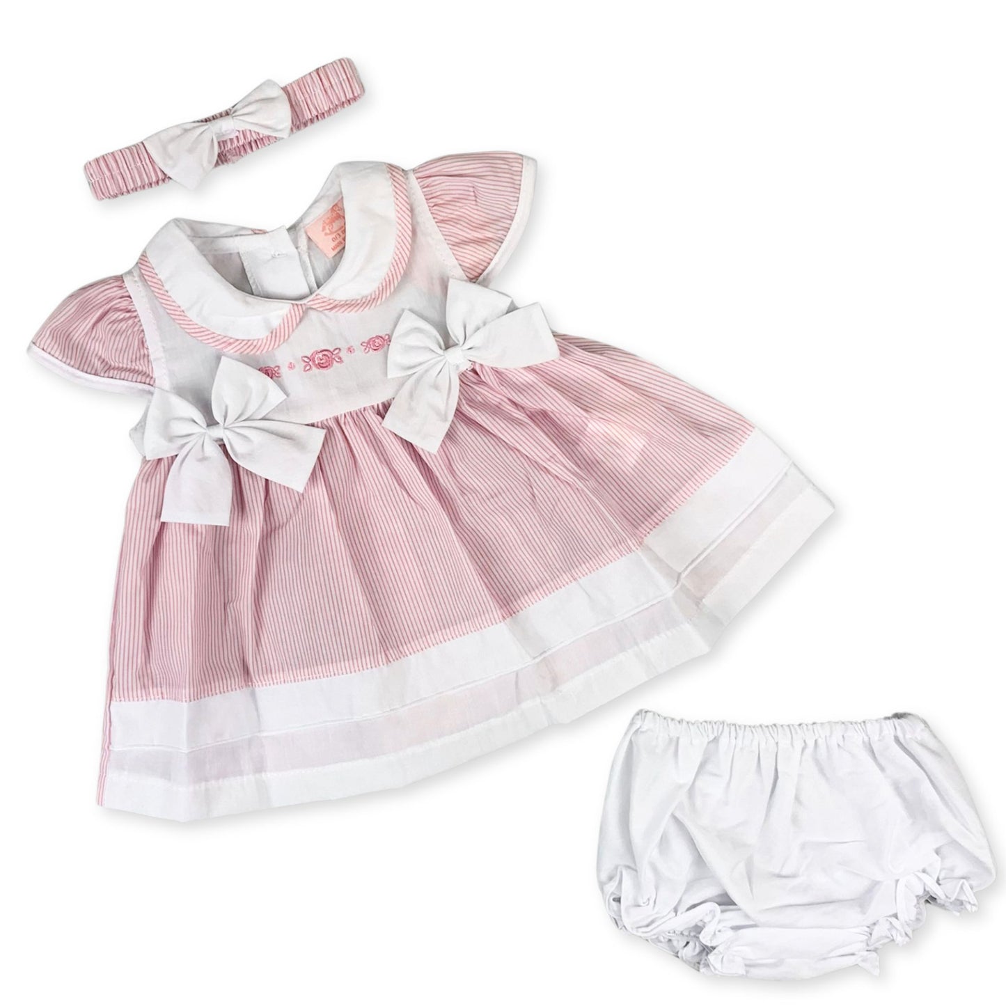 Baby girls pink striped candy summer dress