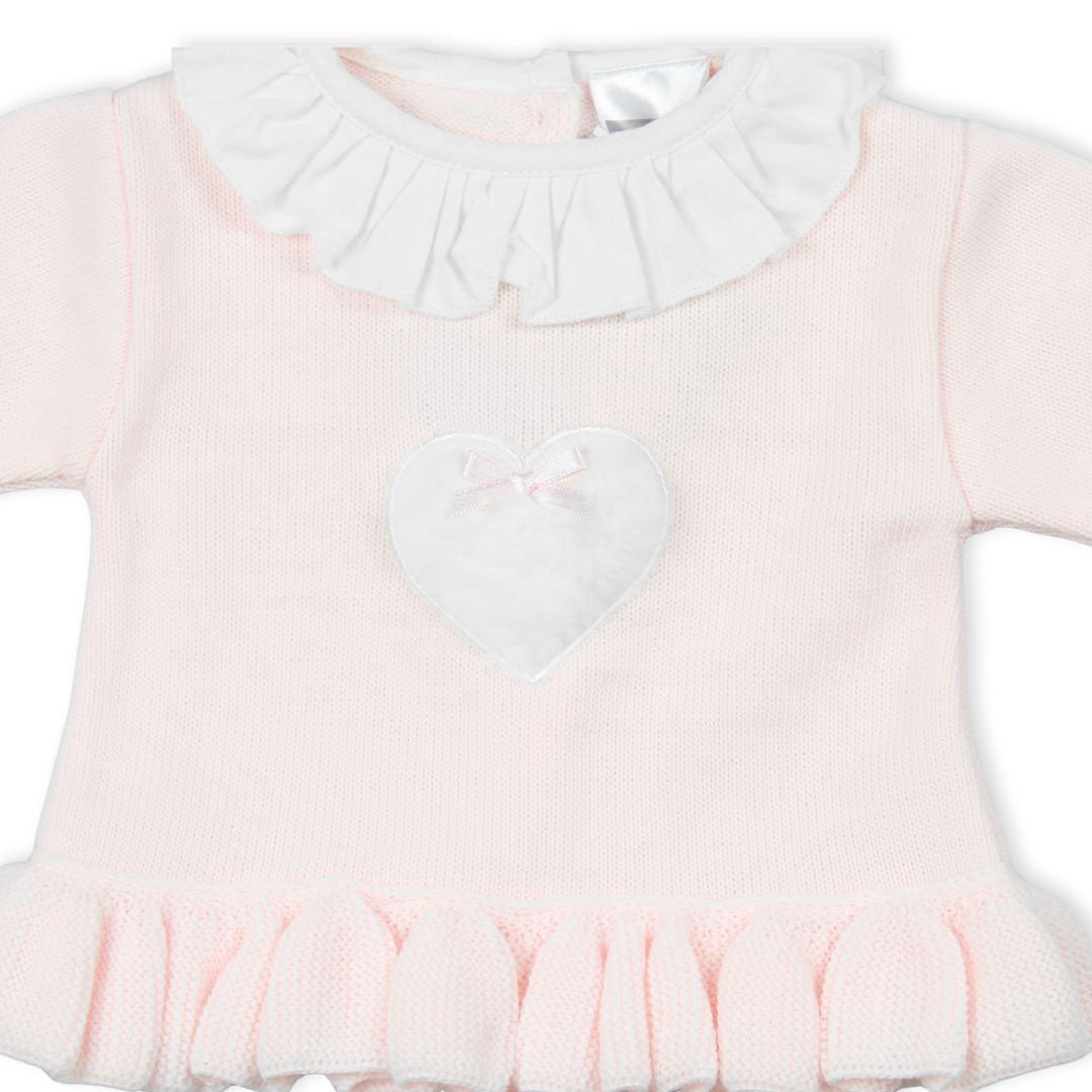 baby girls pink knitted two piece outfit PEX