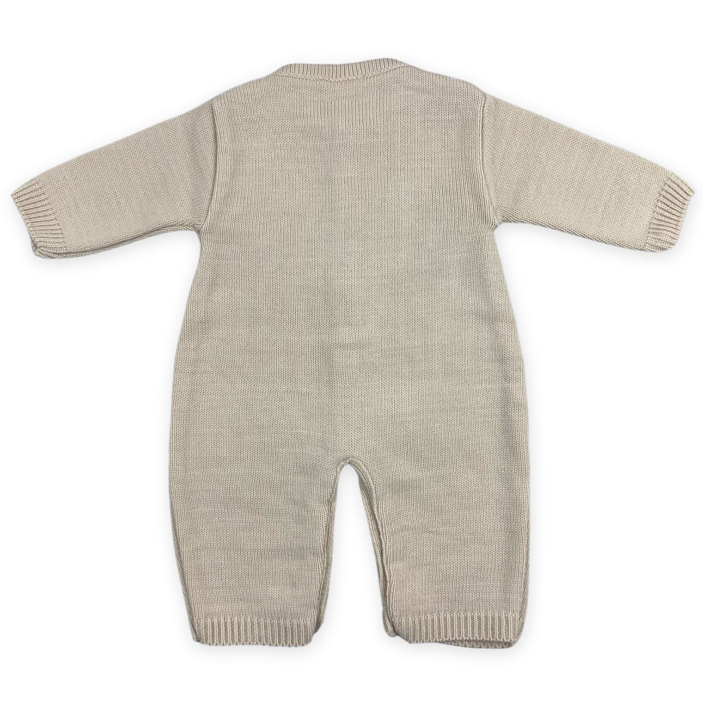 baby boys beige one piece romper