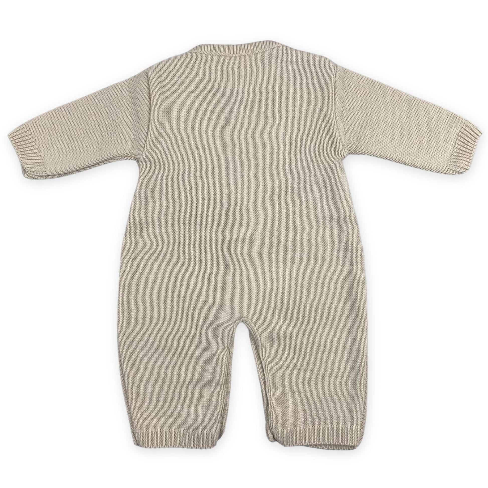 baby boys beige one piece romper