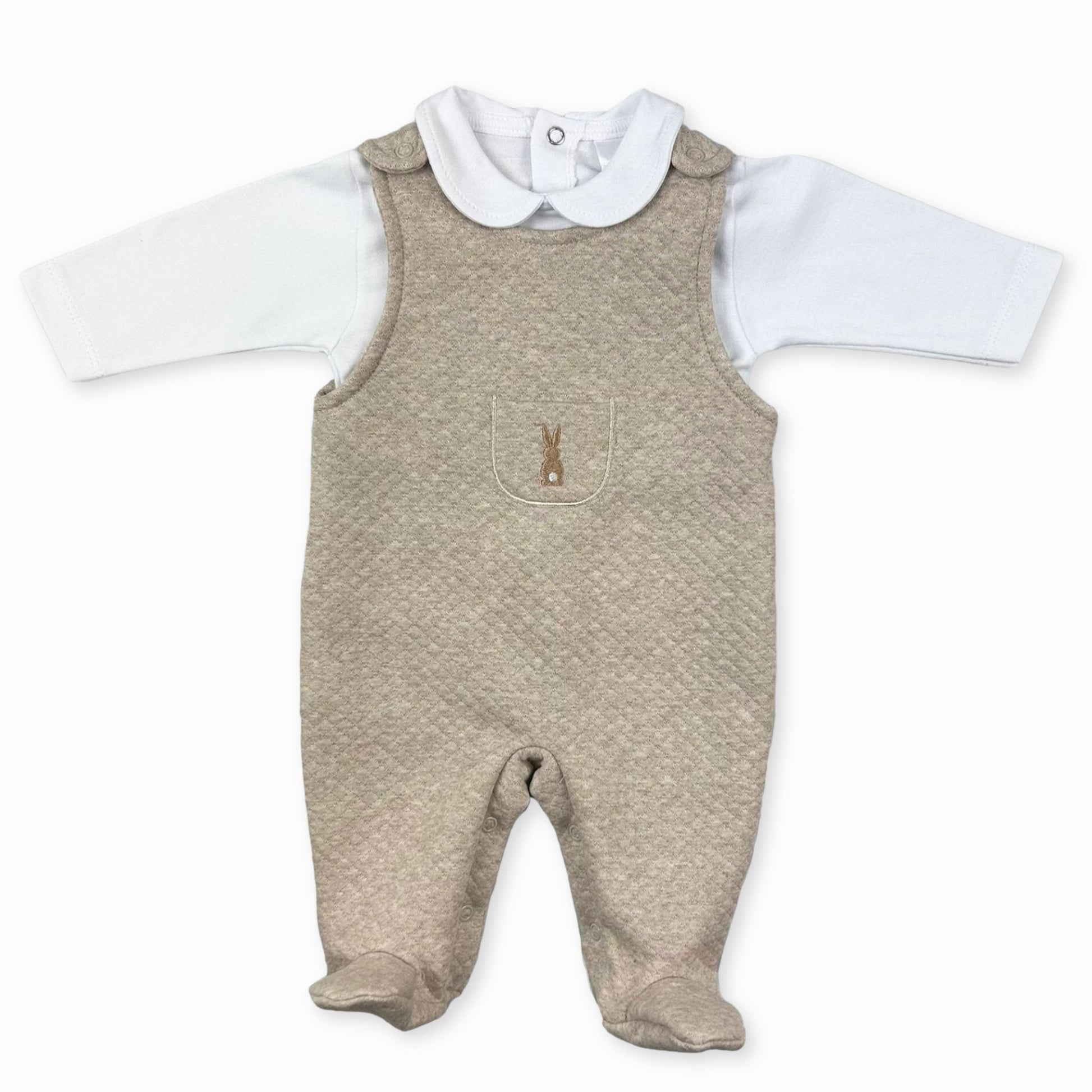 baby boys beige bunny outfit