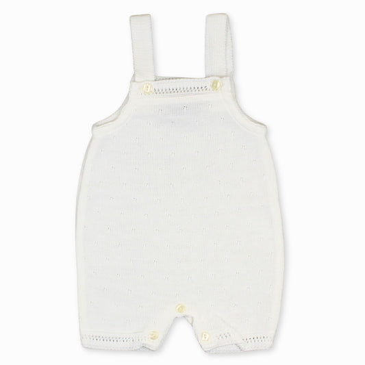 baby unisex cream knitted dungarees
