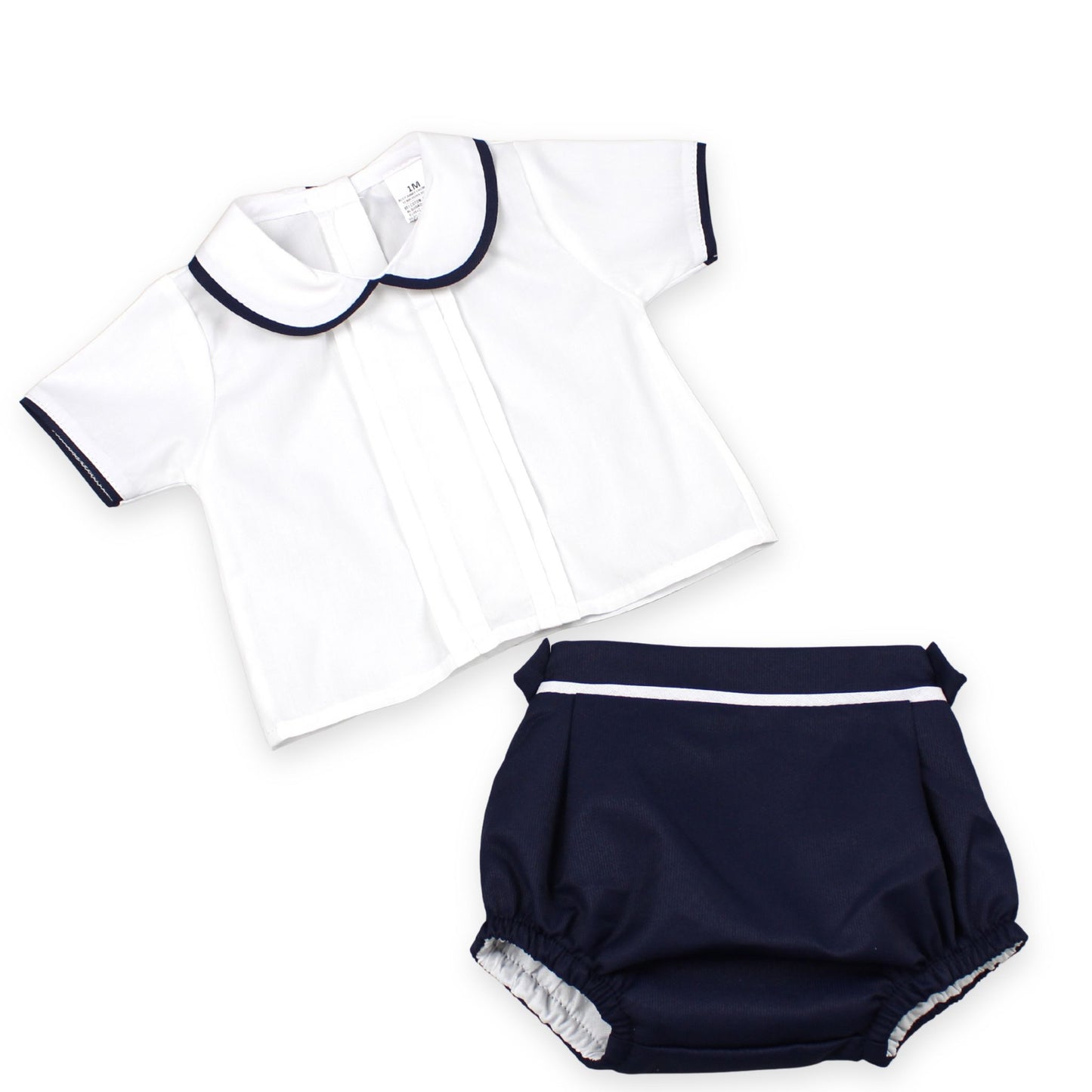 baby boy white/navy set