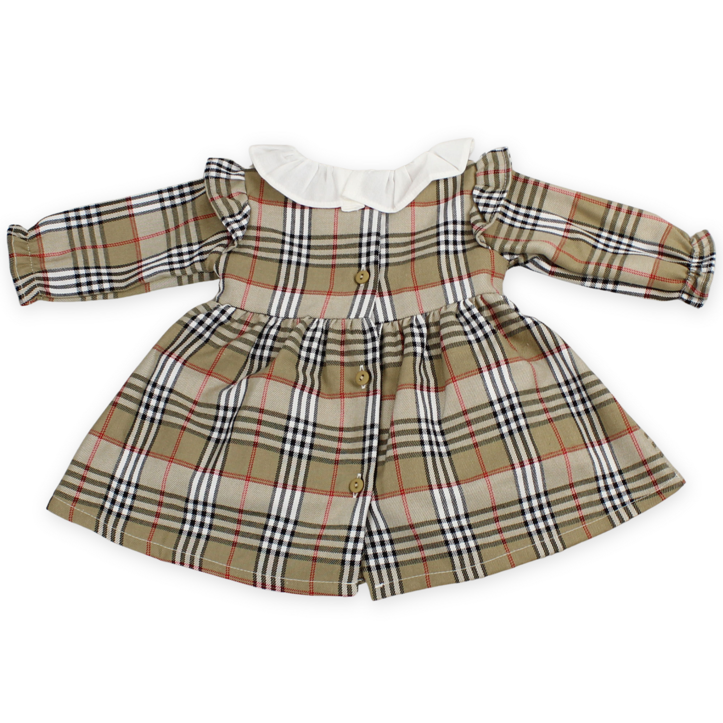 Baby girls beige tartan christmas dress little nosh
