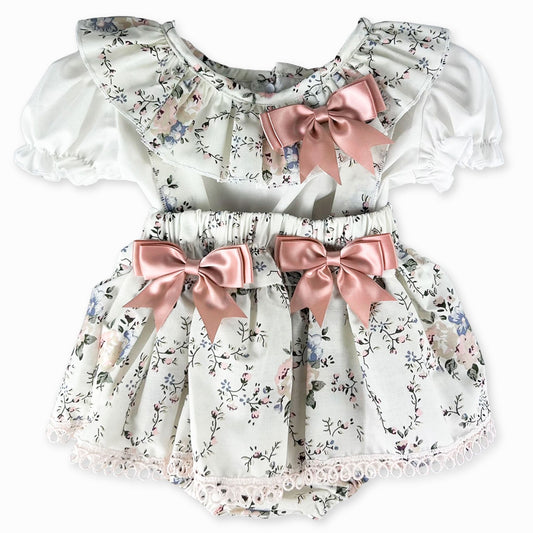 baby girls two piece floral dress
