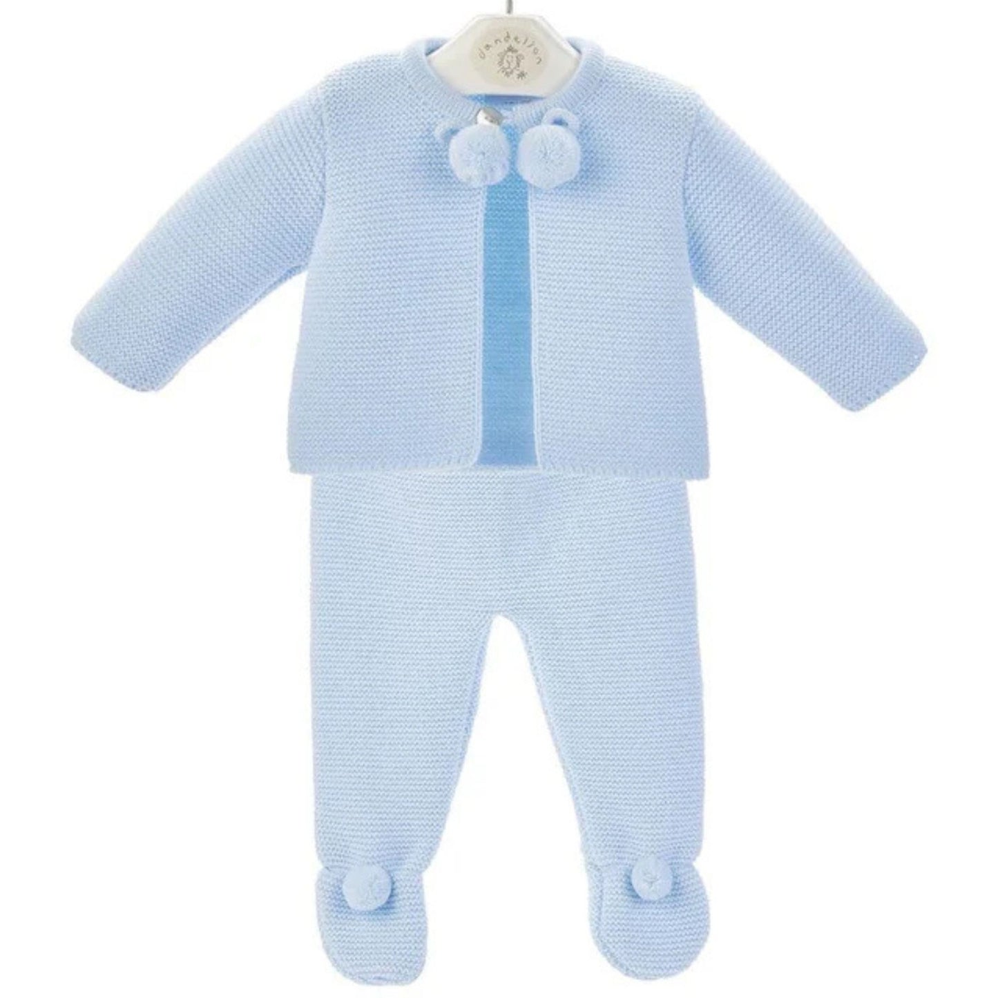 Baby Boys Blue Spanish Style Knitted Pram Set – Two Piece Outfit