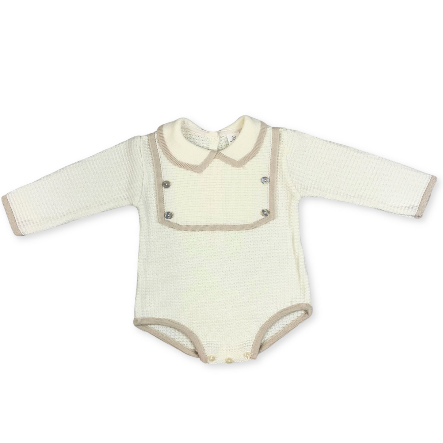 cream knitted baby romper