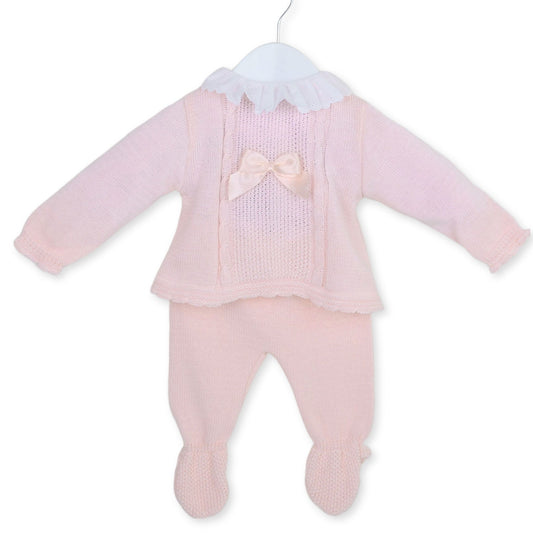 baby girls pink knitted pex outfit by pex