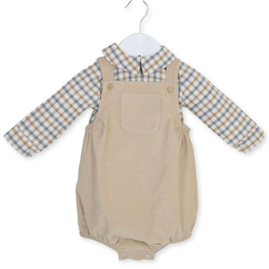 boys pex beige two piece outfit
