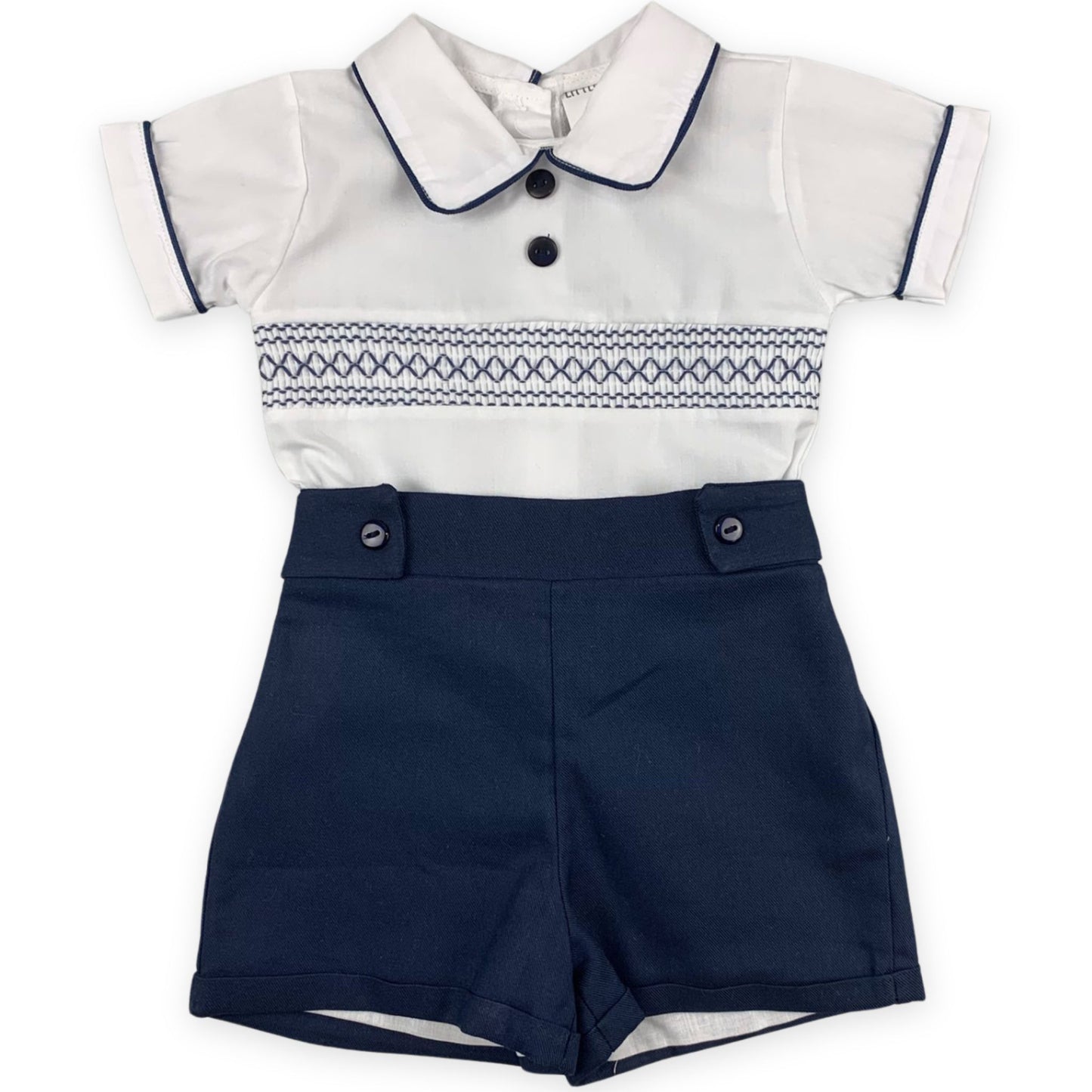 baby boys shorts and shirt in navy