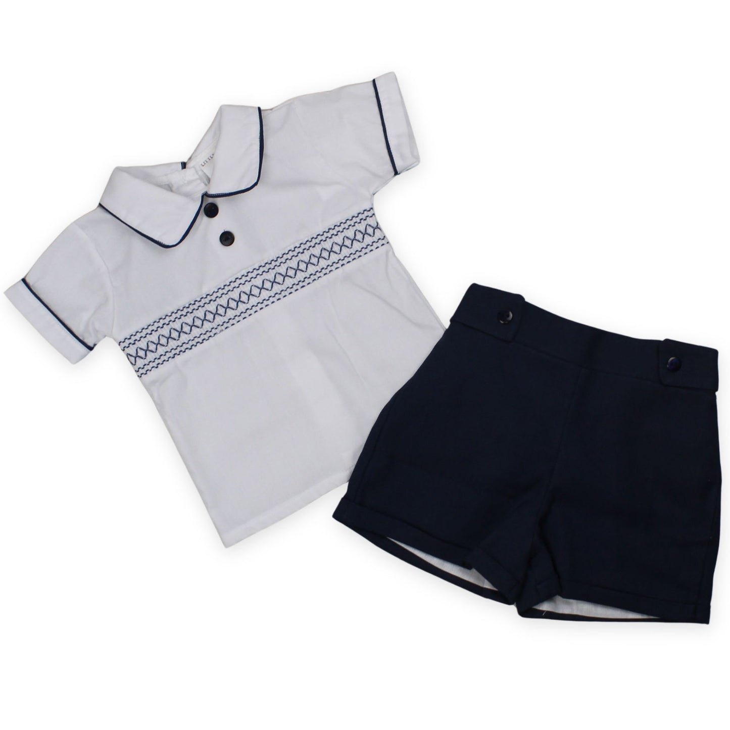 baby boys shorts and shirt in navy