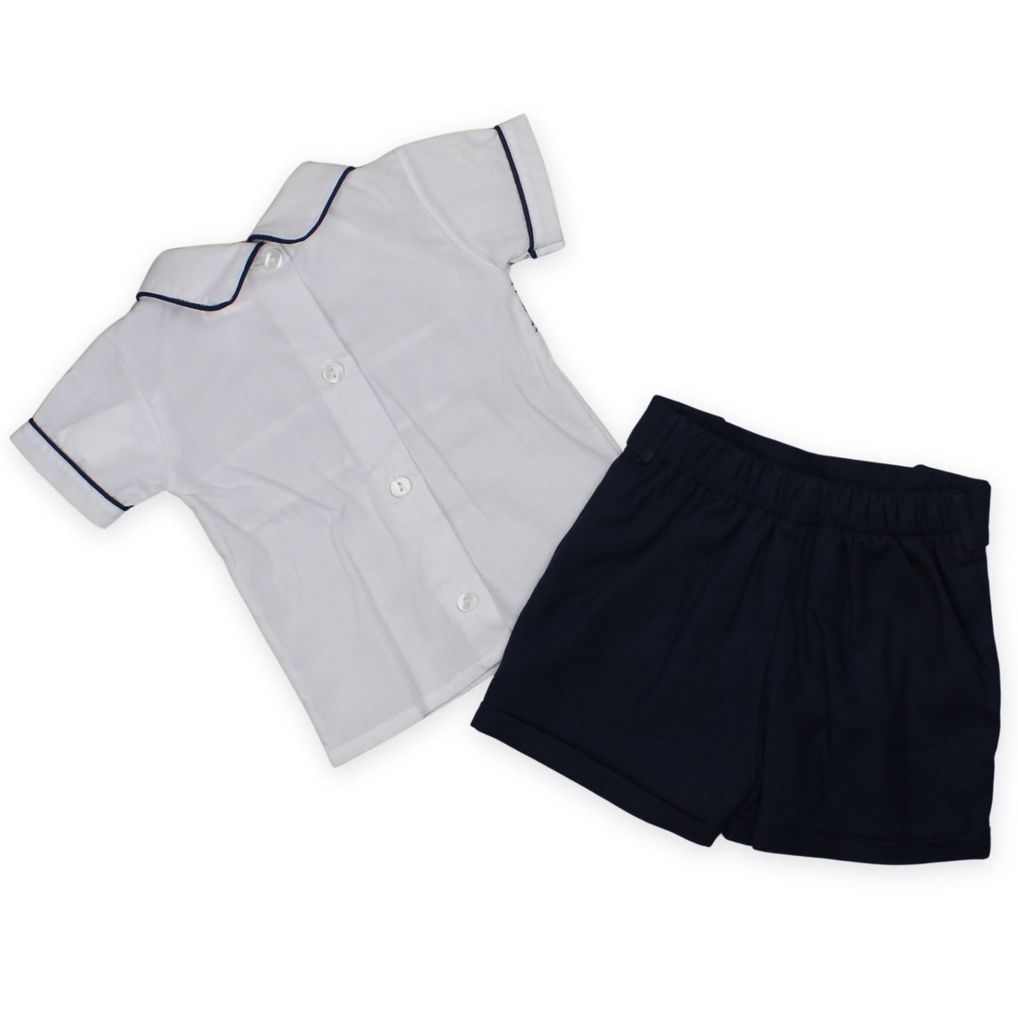 baby boys shorts and shirt in navy