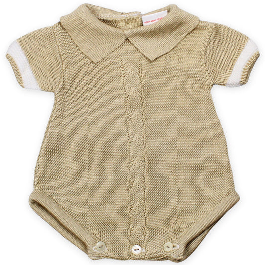 baby knitted beige romper newborn