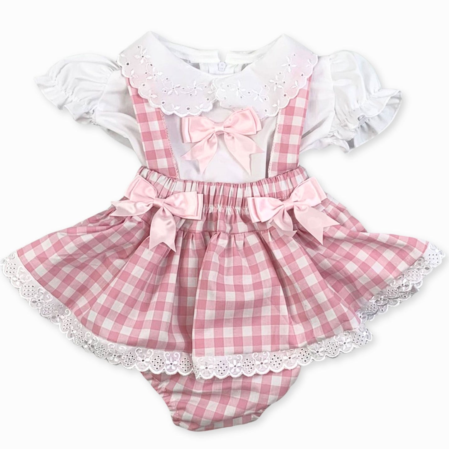 baby girls pink gingham dress