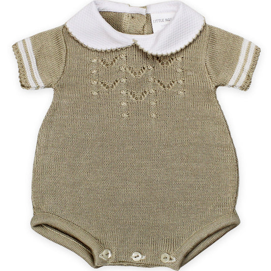 baby romper knitted beige