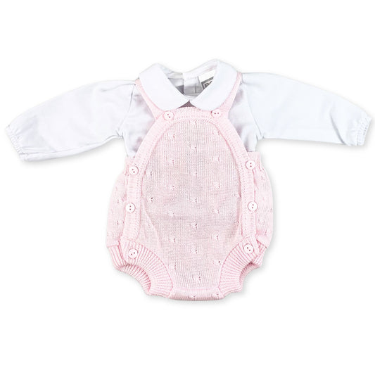 baby girls two piece outfit pink knitted