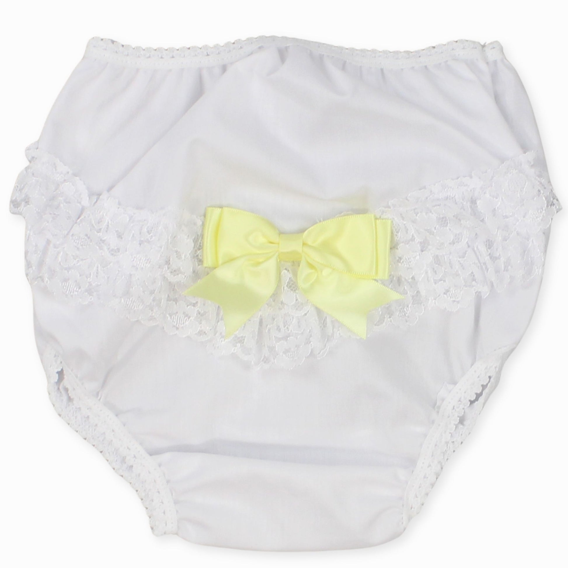 frilly lemon and white baby pants