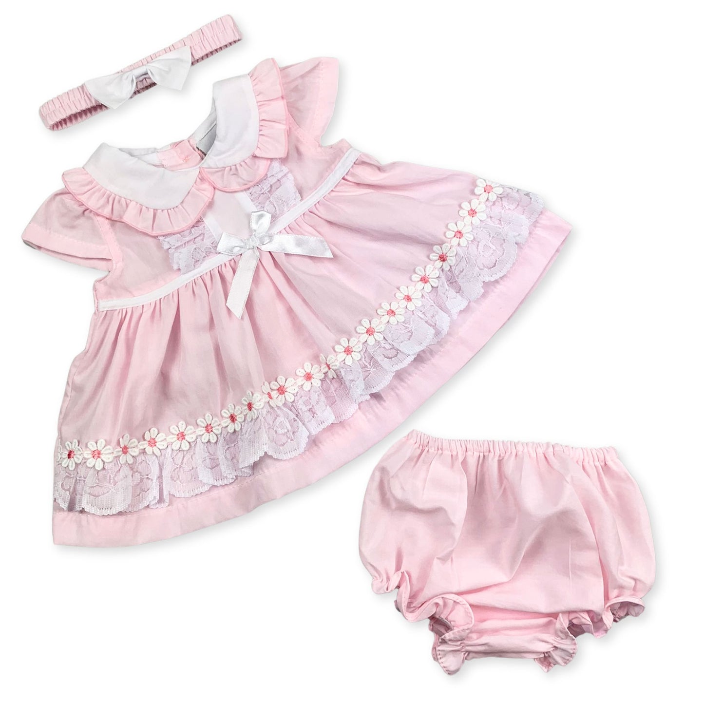 baby girls pink three piece summer dress
