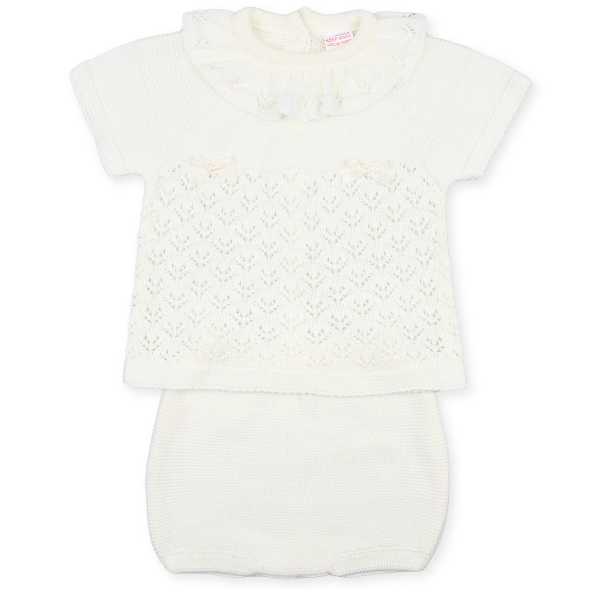 baby girls knitted cream outfit