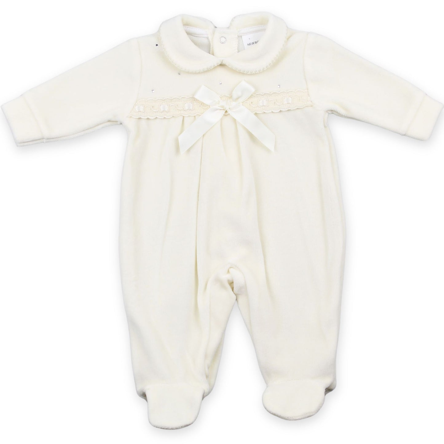Cream baby girl sleepsuit