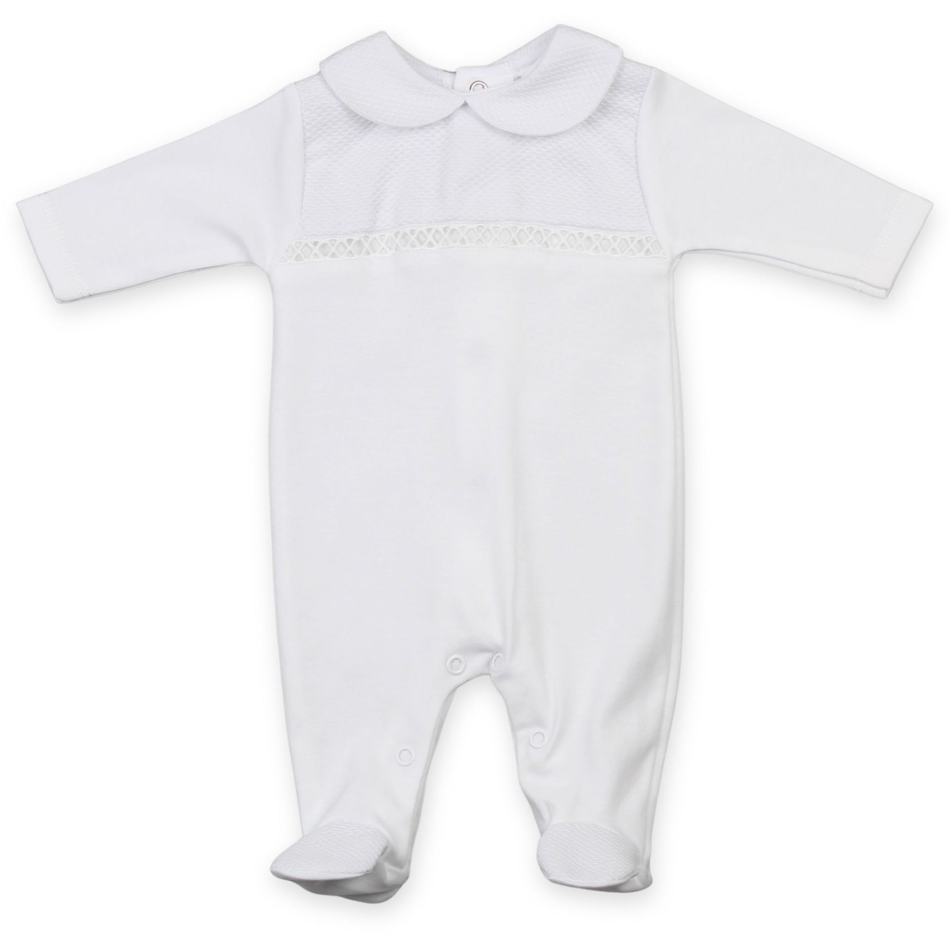 white baby cottons sleep suit