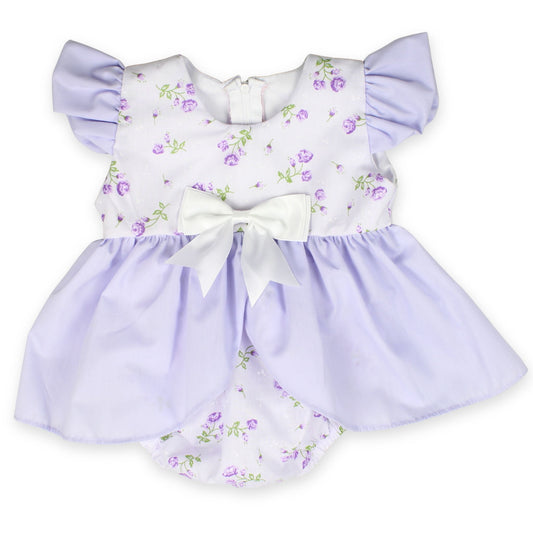baby girls lavender dress two piece matching white bloomers