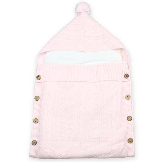 baby girl wrap, pink knitted baby wrap, cable knit wrap for girls, newborn baby wrap with hood, pram wrap pink, baby girl gift wrap, coming home outfit