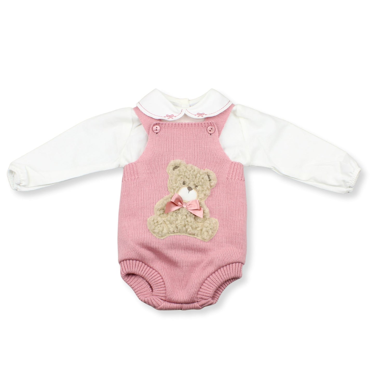 Pex Baby Girl Dusky Pink Teddy 2 Piece Outfit (Newborn – 18 Months)