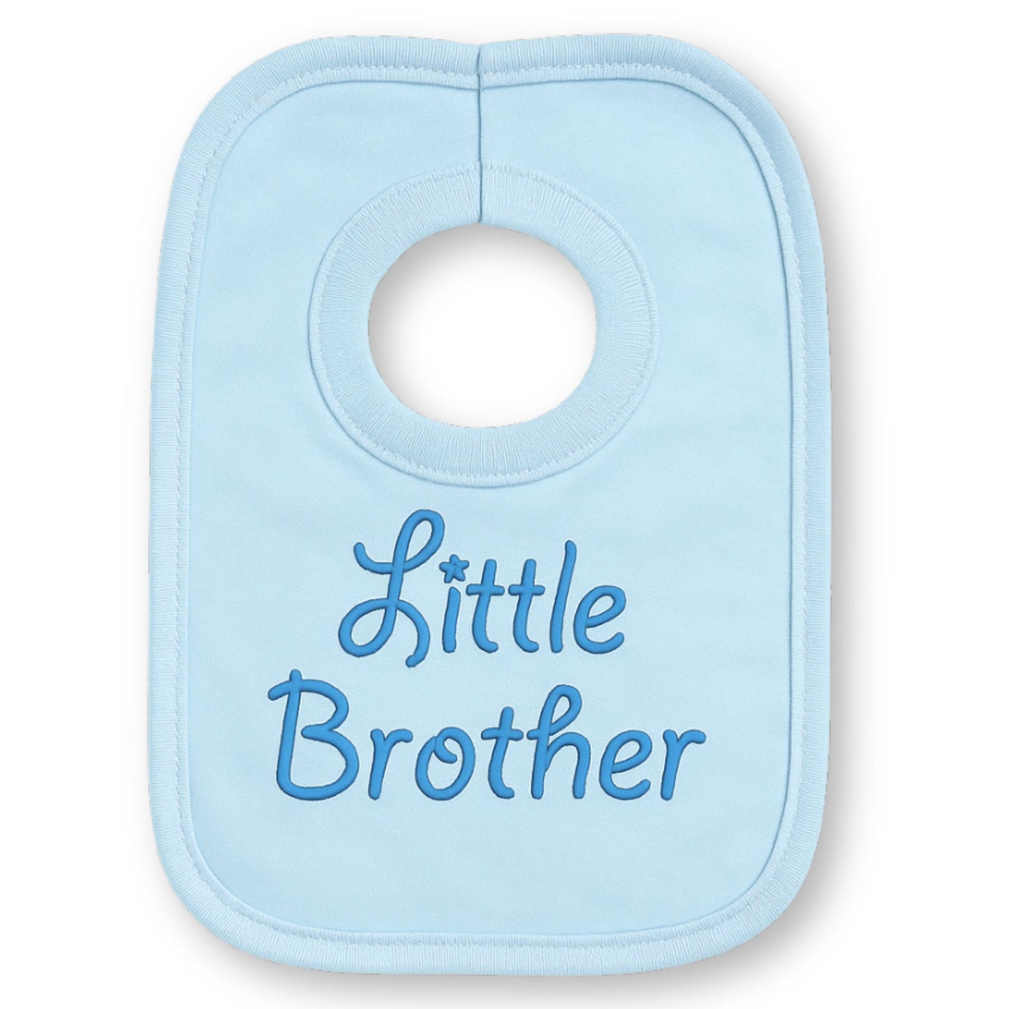 Embroidered "Little Brother" Baby Bib – 2 Colour Options