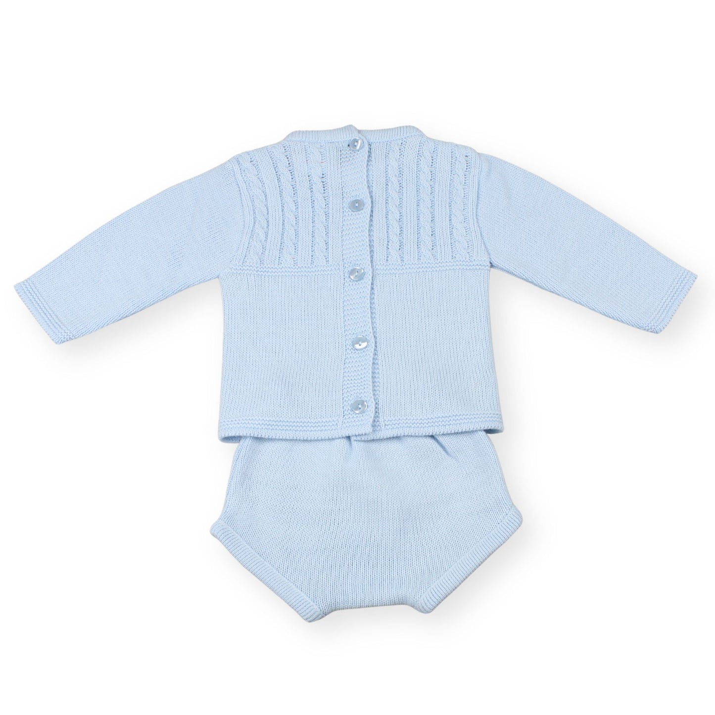 Little Nosh Blue Knitted Two-Piece Baby Set – Made in Portugal