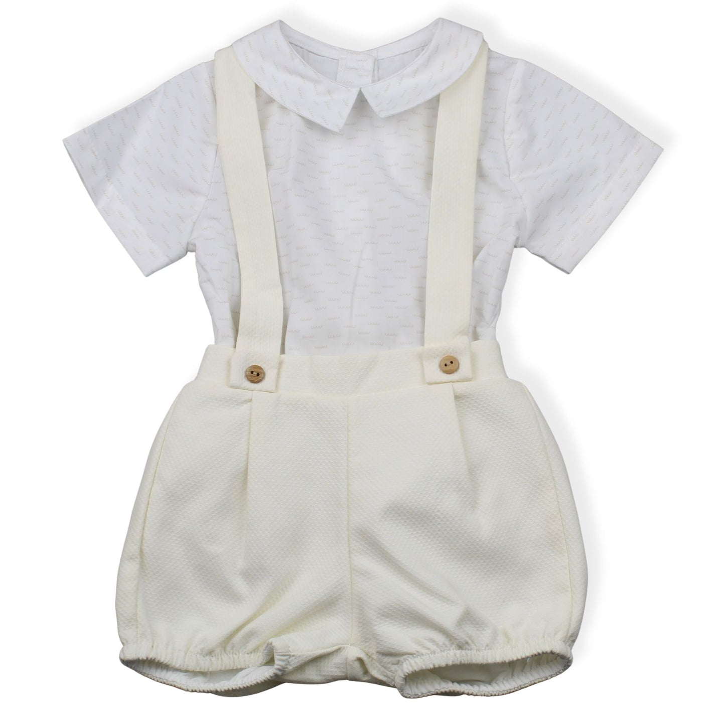 Cream Braces Shorts & Shirt Set – Made in Portugal (Sale)