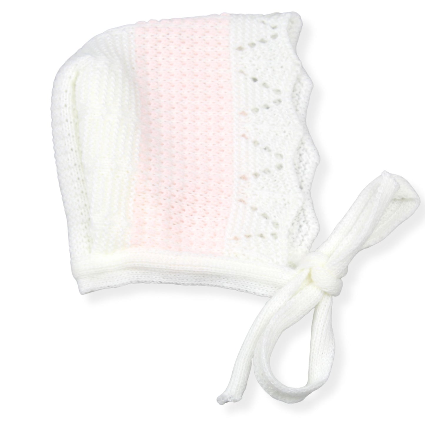 White and Pink Knitted Baby Girls Set | Made in Portugal | Newborn to 3 Months