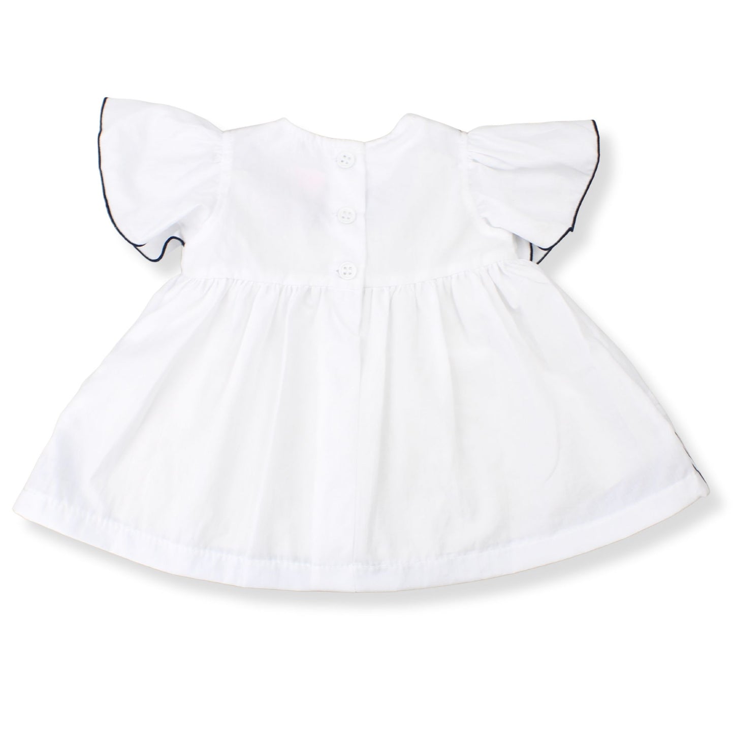 Baby Girls White & Navy Sailor Dress, Bloomers & Headband – 3 Piece Outfit
