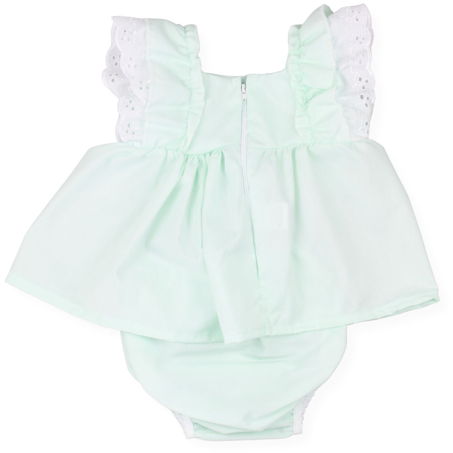 Baby girls mint dress with bloomers