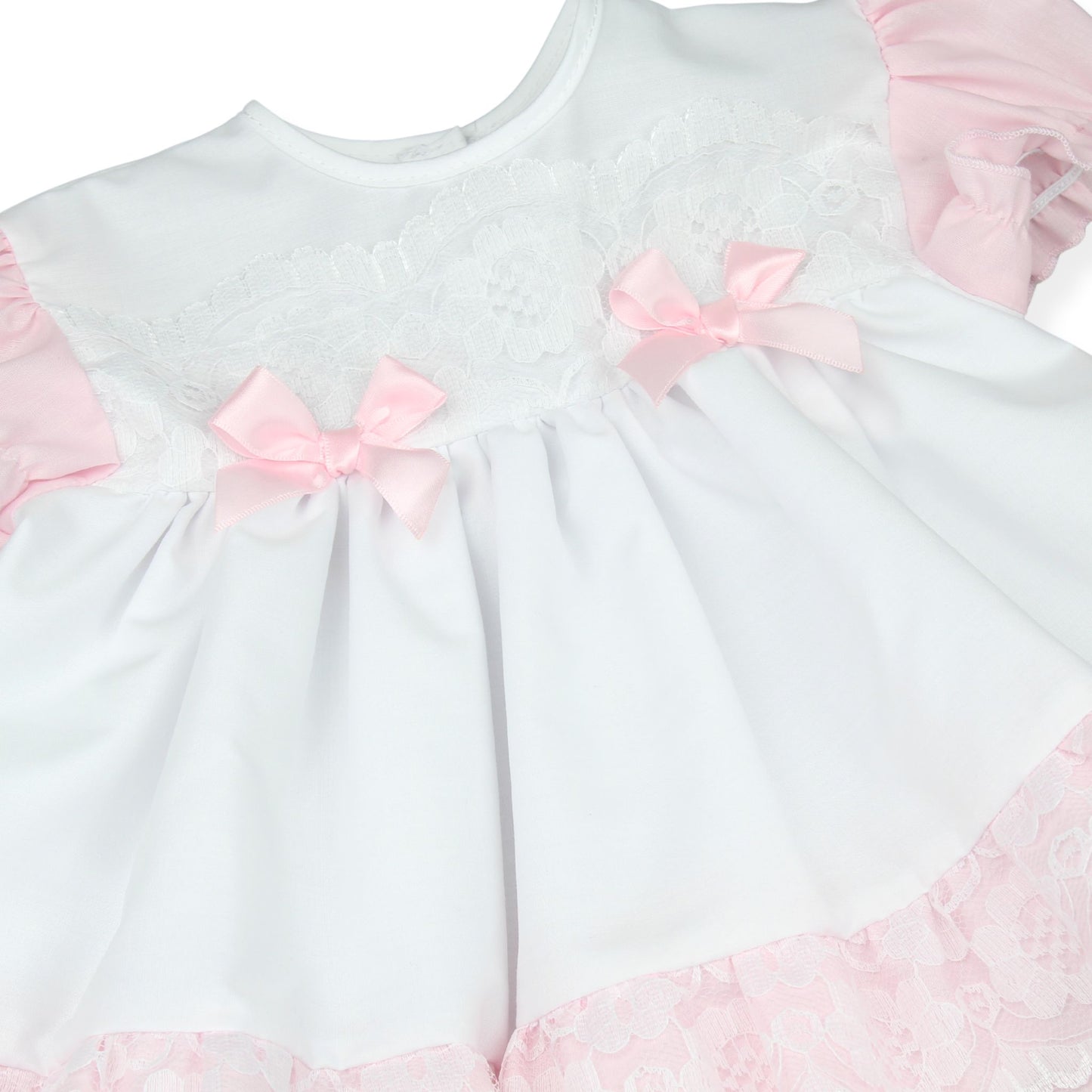Baby Girl White & Pink Lace Dress